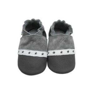 Yalion Baby Krabbelschuhe Streifen Grautöne