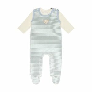 Steiff Strampler-Set stripes celestail blue