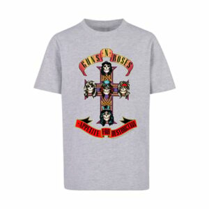 F4NT4STIC T-Shirt Guns 'n' Roses Band Appetite For Destruction heather grey