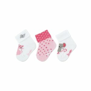 Sterntaler Baby-Söckchen 3er-Pack Katze weiß