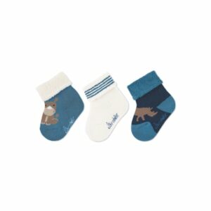 Sterntaler Baby-Socken 3er-Pack Nashorn mittelblau