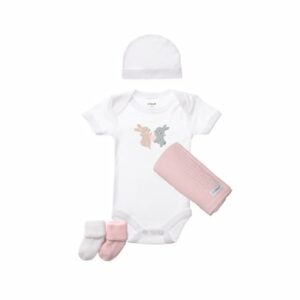 Liliput Baby-Geschenkset 5 teilig Hase weiss-rosa