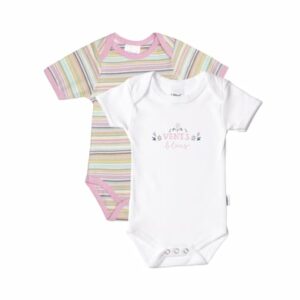 Liliput Kurzarm-Bodys 2er-Set rosa und weiß