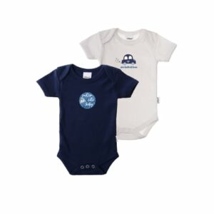 Liliput Baby-Body 2er Pack Auto marine/ grau gestreift