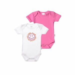 Liliput Baby-Bodies im 2er Set Smiley weiss/ pink