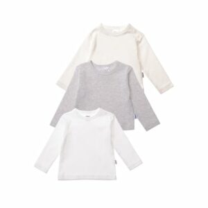 Liliput Langarmshirts im 3er Set weiss/ ecru/ grau-melange