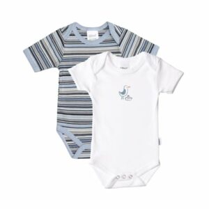 Liliput Kurzarm-Bodys 2er-Set blau und weiß