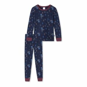 Schiesser Pyjama Wild Animals dunkelblau
