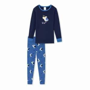 Schiesser Pyjama Natural Love dunkelblau