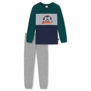 Schiesser Pyjama Grün/Grau