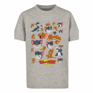 F4NT4STIC T-Shirt Tom and Jerry TV Serie Many Faces heather grey