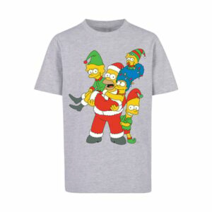 F4NT4STIC T-Shirt The Simpsons Christmas Weihnachten Family heather grey