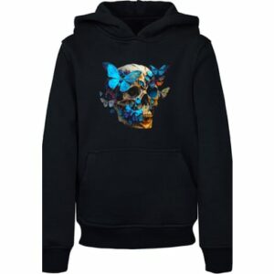 F4NT4STIC Hoodie Butterfly Skull HOODIE UNISEX schwarz