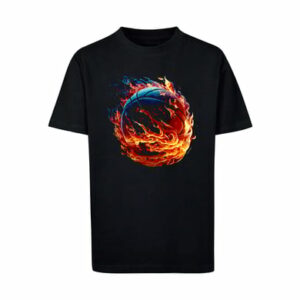 F4NT4STIC T-Shirt Basketball On Fire Sport TEE UNISEX schwarz