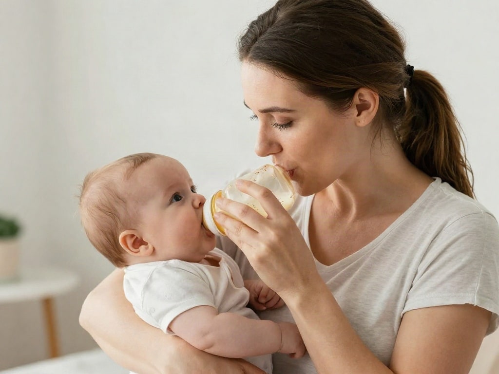Baby Fläschchen geben